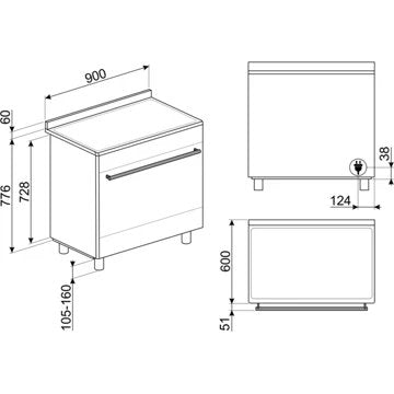 Piano de cuisson vitrocéramique							SMEG				SCD91CMX9 Vitro