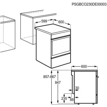 Cuisinière vitrocéramique							ELECTROLUX				EKR664900X