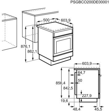 Cuisinière gaz							ELECTROLUX				LKG504000X