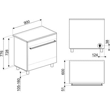 Piano de cuisson induction							SMEG				SCB95CIX