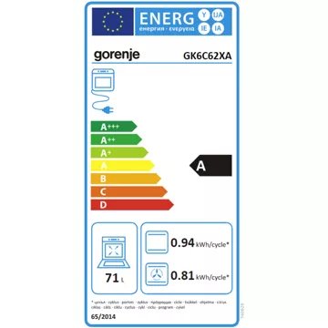 Cuisinière gaz							GORENJE				GK6C62XA