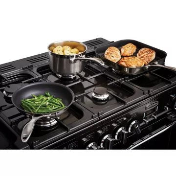 Piano de cuisson gaz							FALCON				KITCHENER 90 NOIR + WOK ET PLANCHA