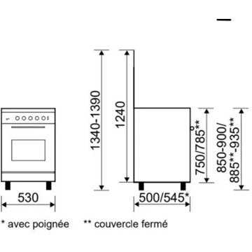 Cuisinière gaz							GLEM				GA551GWH