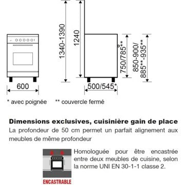 Cuisinière gaz							GLEM				GA650CMIX