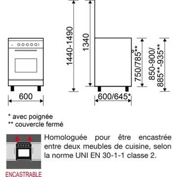 Cuisinière gaz							GLEM				GA660CMIX