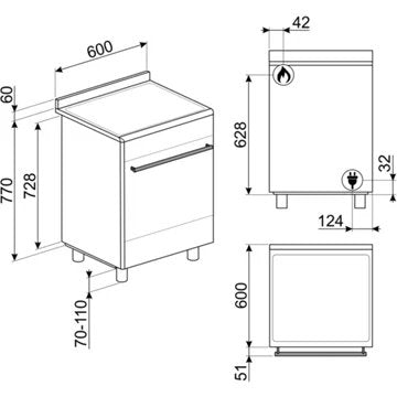 Cuisinière gaz							SMEG				GP61X9