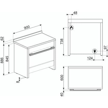 Piano de cuisson gaz							SMEG				B95GMCX2