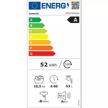 Lave linge hublot 							SAMSUNG 				WW10T554DAW Reconditionné