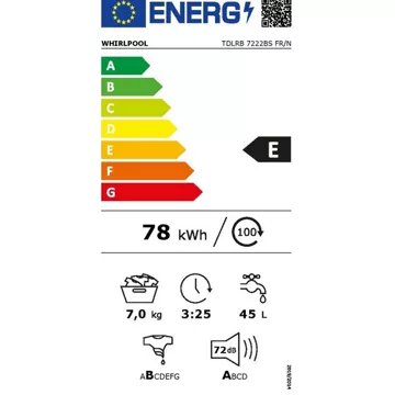 Lave linge top							WHIRLPOOL				TDLRB7222BSFR/N SILENCE Reconditionné