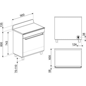 Piano de cuisson induction							SMEG				TR90IMP