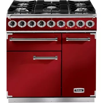 Piano de cuisson gaz							FALCON				Semi Pro DELUXE 90 ROUGE CERISE NICKEL