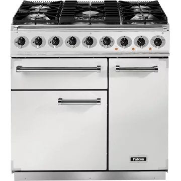 Piano de cuisson gaz							FALCON				Semi Pro DELUXE 90 BLANC NICKEL BROSSÉ