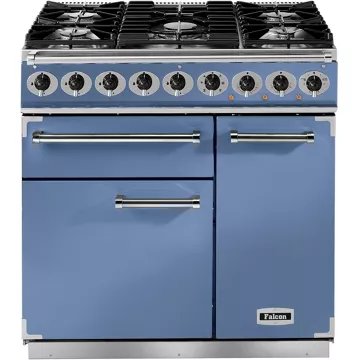 Piano de cuisson gaz							FALCON				Semi Pro DELUXE 90 BLEU DE CHINE NICKEL