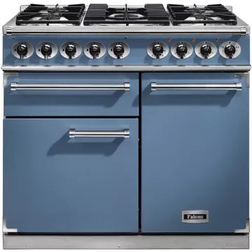 Piano de cuisson gaz							FALCON				Semi Pro DELUXE 100 BLEU DE CHINE NICKEL