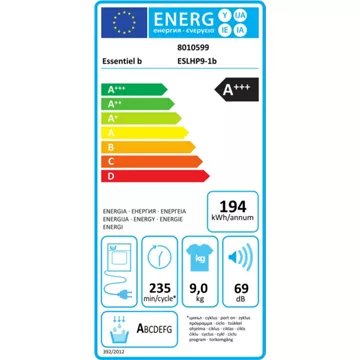 Sèche linge pompe à chaleur							ESSENTIELB				ESLHP9-1b