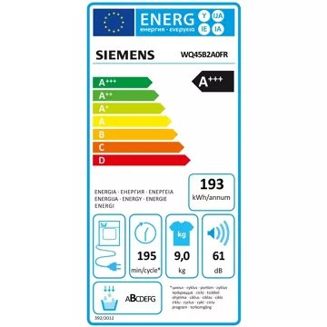 Sèche linge pompe à chaleur							SIEMENS				WQ45B2A0FR iQ700