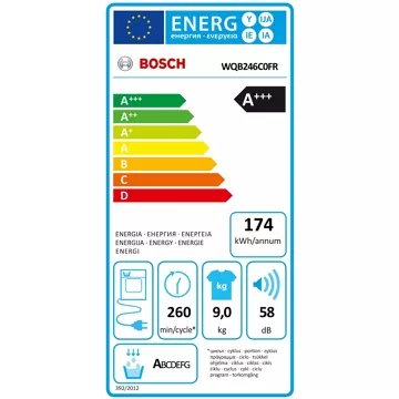 Sèche linge pompe à chaleur							BOSCH				WQB246C0FR Série 8