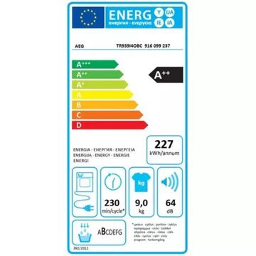 Sèche linge pompe à chaleur							AEG				TR939I4OBC