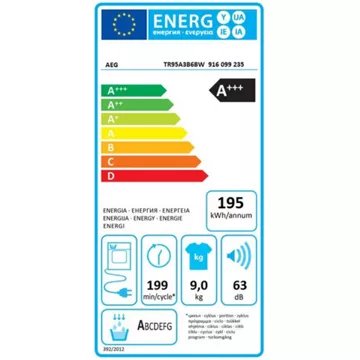 Sèche linge pompe à chaleur							AEG				TR95A3B6BW