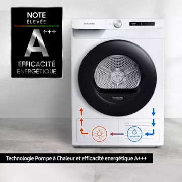 Sèche linge pompe à chaleur							SAMSUNG 				DV80T5220AW