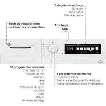 Sèche linge pompe à chaleur							BOSCH				WTW87490FF Reconditionné