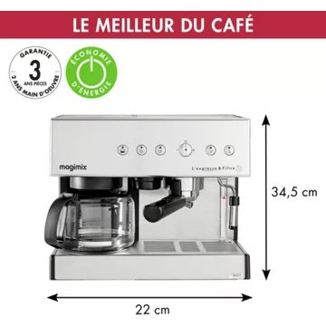 Expresso combiné cafetière							MAGIMIX				11423 AUTO CHROME MAT