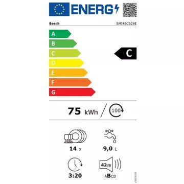 Lave vaisselle encastrable 							BOSCH				SMI4ECS29E Serenity Série 4 Silence Plus