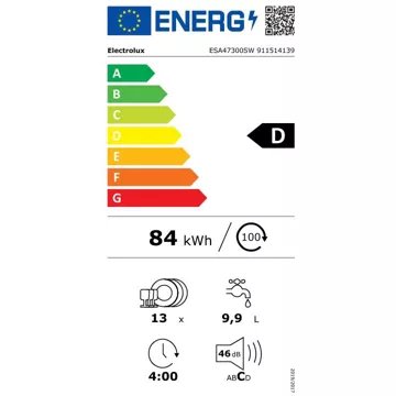 Lave vaisselle 60 cm							ELECTROLUX				ESA47300SW Airdry