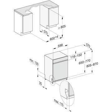 Lave vaisselle encastrable 							MIELE				G 5410 SCi BB