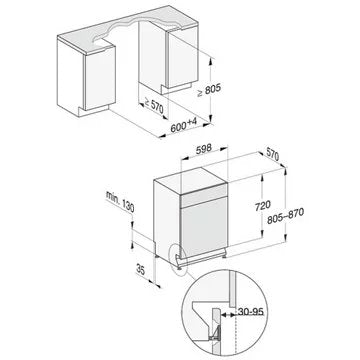 Lave vaisselle encastrable 							MIELE				G 7600 SCU AutoDos