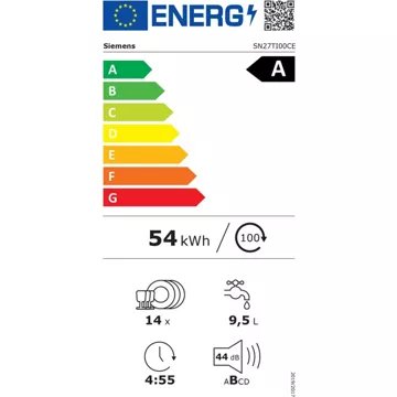 Lave vaisselle 60 cm							SIEMENS				SN27TI00CE iQ700 séchage Zeolith®