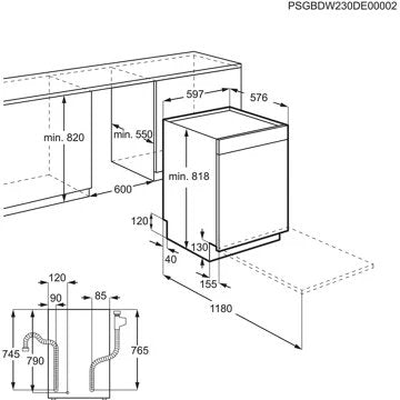 Lave vaisselle 60 cm							ELECTROLUX				ESC88300SW ComfortLift