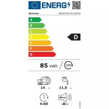 Lave vaisselle encastrable 							ELECTROLUX				EEC67310L ComfortLift