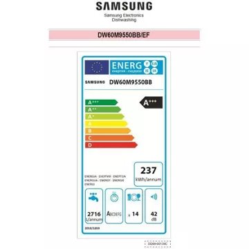 Lave-vaisselle FULL INT 60 SAMSUNG DW60M9550BB WaterWall Reconditionné