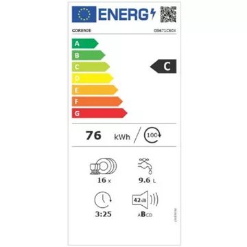 Lave vaisselle 60 cm							GORENJE				GS671C60X Reconditionné