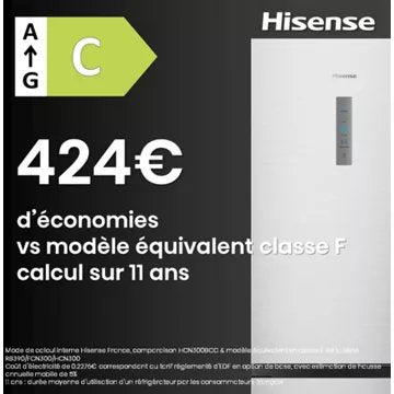 Réfrigérateur combiné							HISENSE				RB390N4BCC