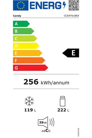 Refrigerateur congelateur en bas Candy CCE4T618EX fresco Candy