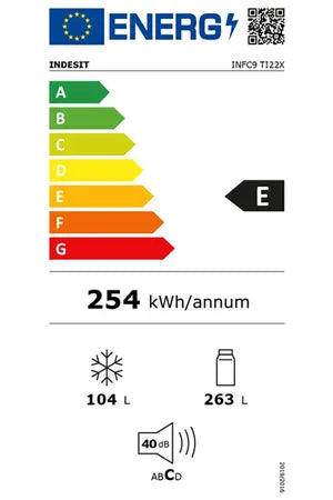 Réfrigérateur congélateur en bas Indesit INFC9TI22X Indesit