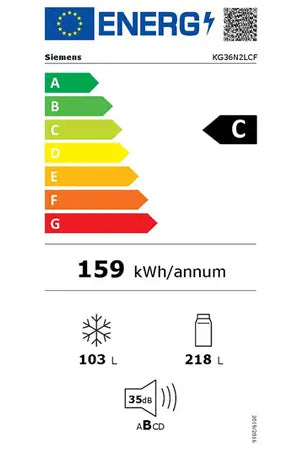 Refrigerateur congelateur en bas Siemens KG36N2LCF Siemens