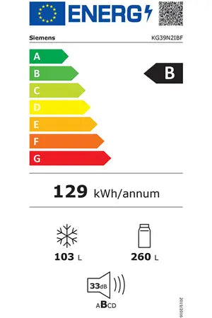 Refrigerateur congelateur en bas Siemens KG39N2IBF Siemens