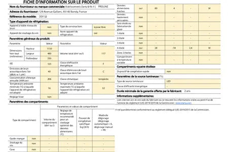 Refrigerateur congelateur en haut Proline DD132 Proline