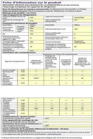 Réfrigérateur congélateur en haut Proline DD303BSL Proline