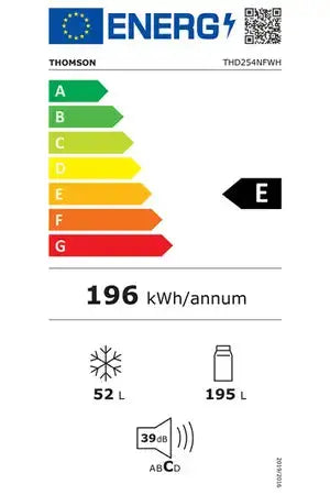 Réfrigérateur congélateur en haut Thomson THD254NFWH Thomson