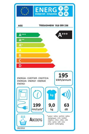 Sèche-linge Aeg TR93A3H4BW Aeg