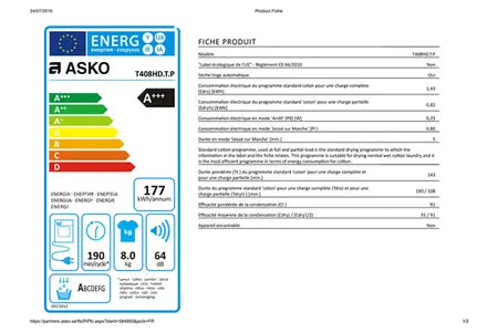 Sèche-linge Asko T408HD.T.P Asko