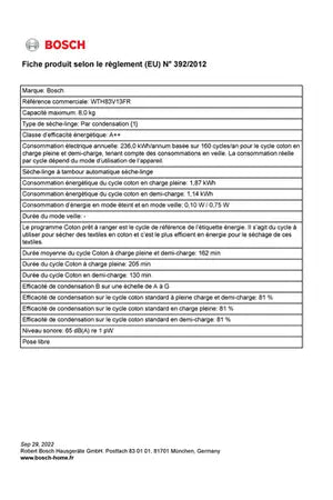 Sèche-linge Bosch WTH83V13FR Bosch